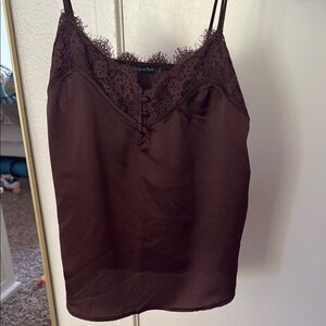 Abercrombie & Fitch Brown Lace Fitted Camisole